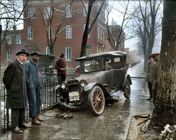 Auto Wreck in Washington D.C, 1921