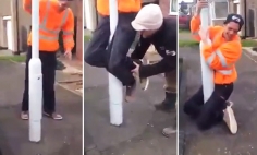 Don’t Try This Lamp Post Prank Unless There’s Someone Who Can Help You Up!