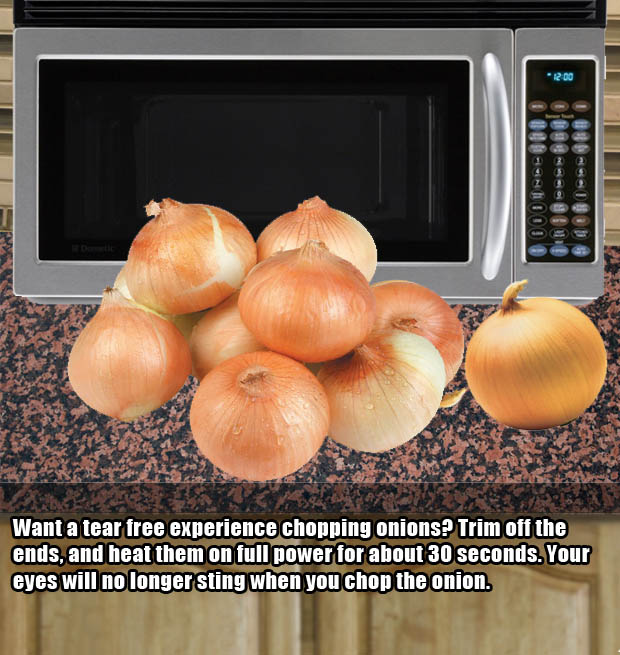 Microwave hacks - Cutting onions much easier.