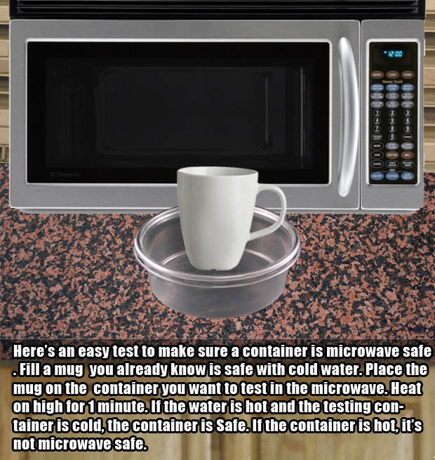 Microwave hacks - Figure out if your containers are microwave safe.