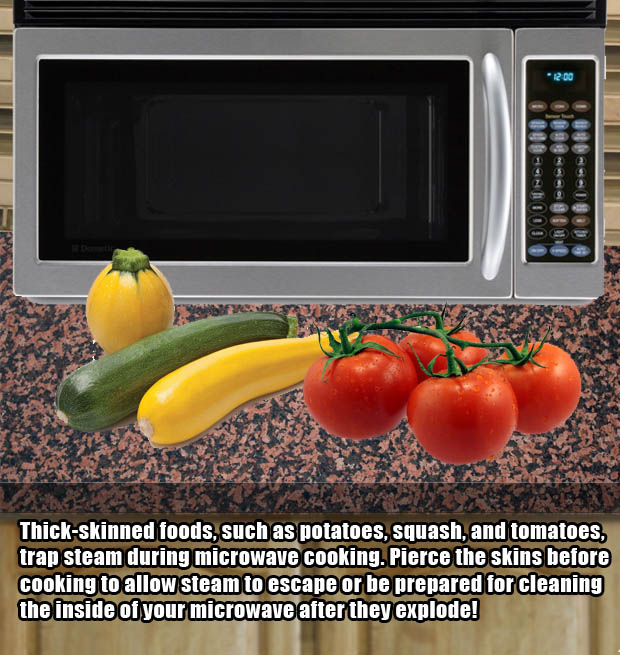 How to cook certain foods in the microwave without explosions.