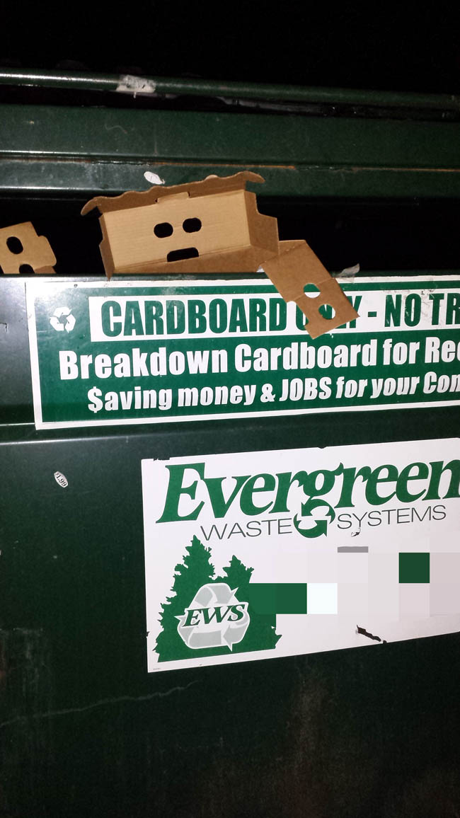 Some Cardboard In The Recycling