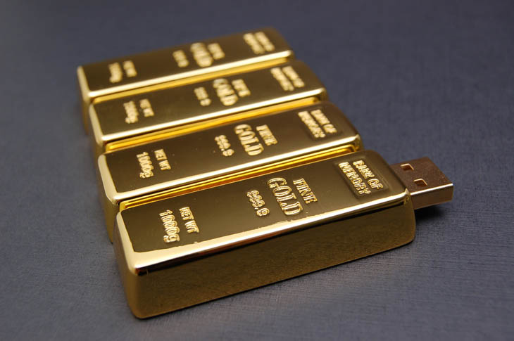Cool USB sticks - Gold Brick Custom USB Drives