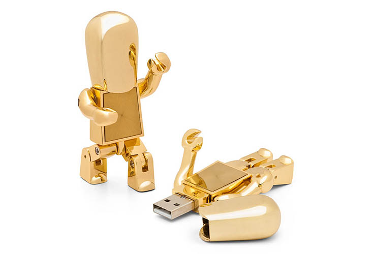 Golden Robot USB Flash Drive