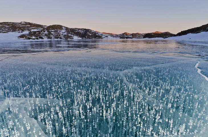 Frozen lakes - Lake Druzhby In Antarctica