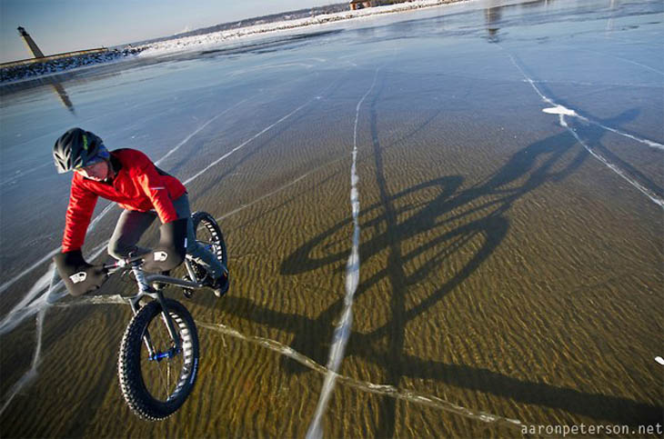 Frozen lakes - Lake in Michigan, US