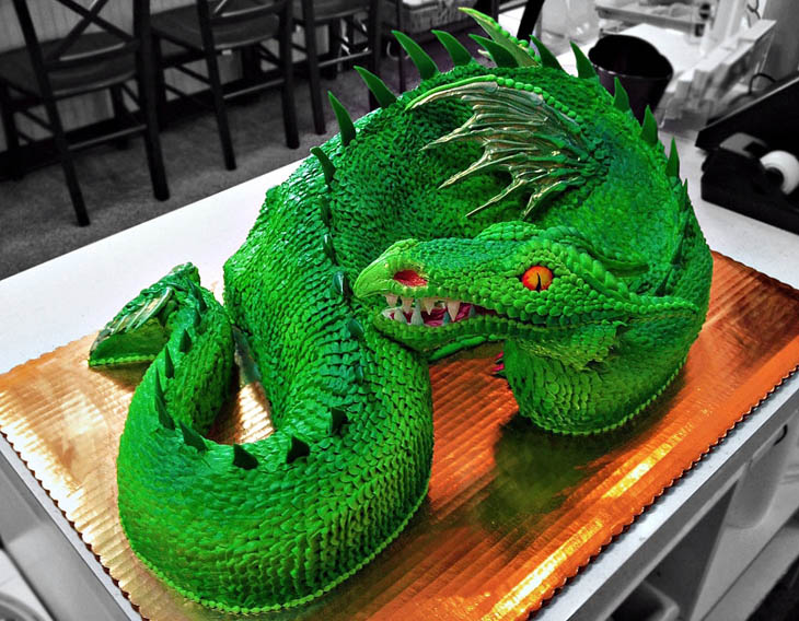 Green Dragon Cake