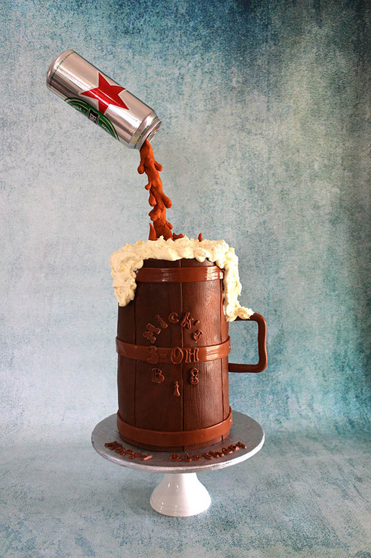 Gravity Defying Beer Can Cake
