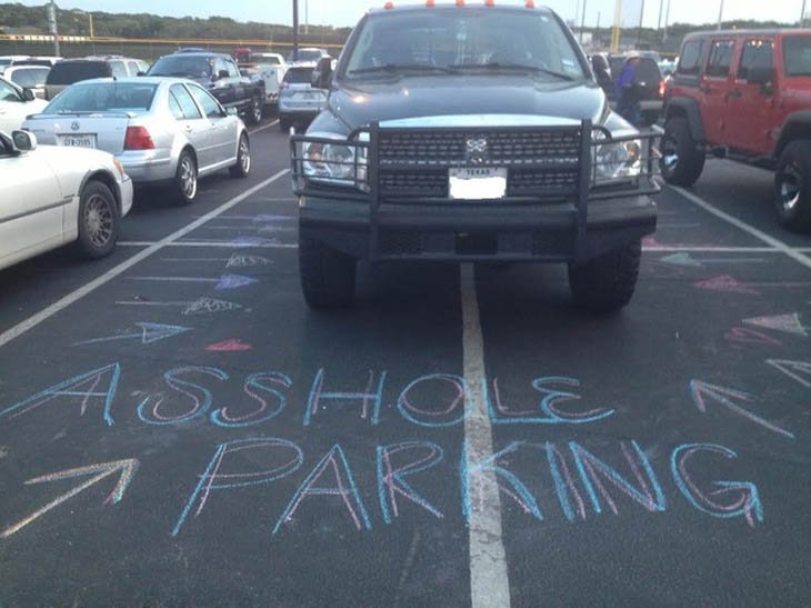 Yes SIR...You Park Like An ASSHOLE!