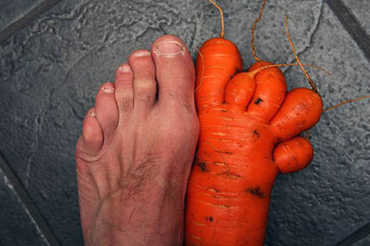 Foot-shaped Carrot