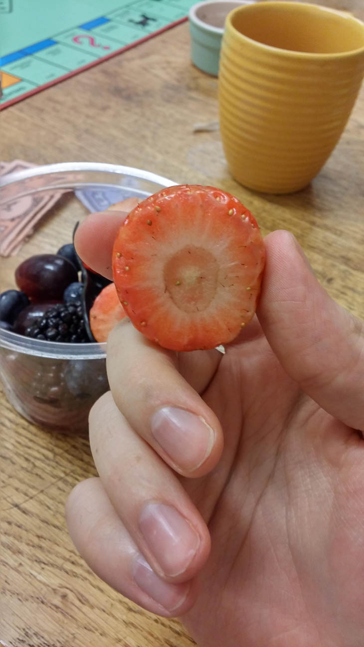 Cut Strawberry Looks Like The Teletubbies Sun Baby