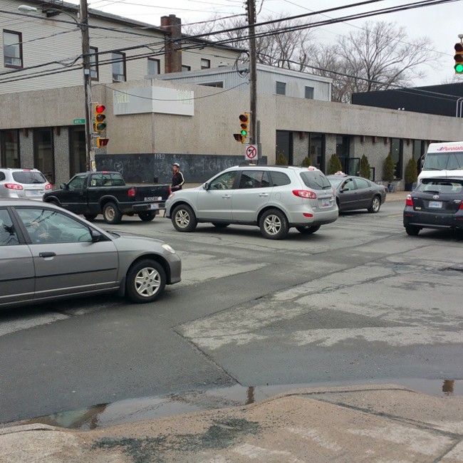 Drivers who block the intersection like this.