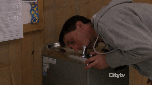 Anybody who drinks like this at water fountains.