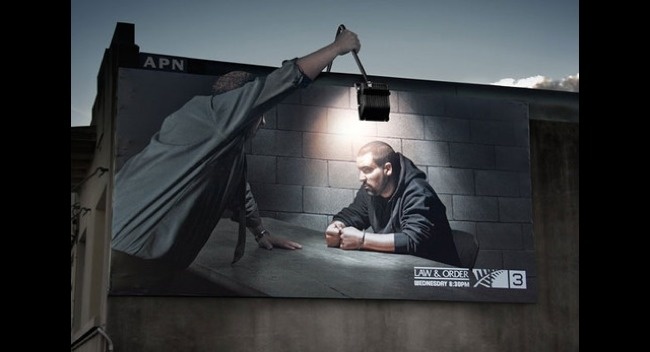 A ad of TV series Law and Order.