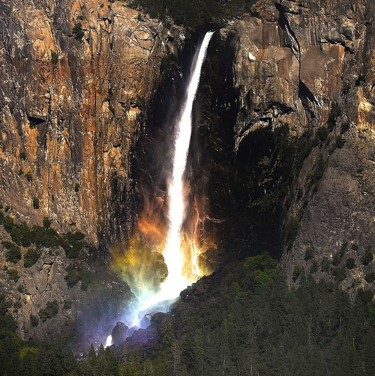 When a rainbow hit this spectacular waterfall.