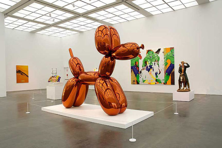 The iconic Orange Ballon Dog by artist Jeff Koons