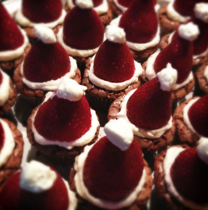 Santa Hat Cupcakes