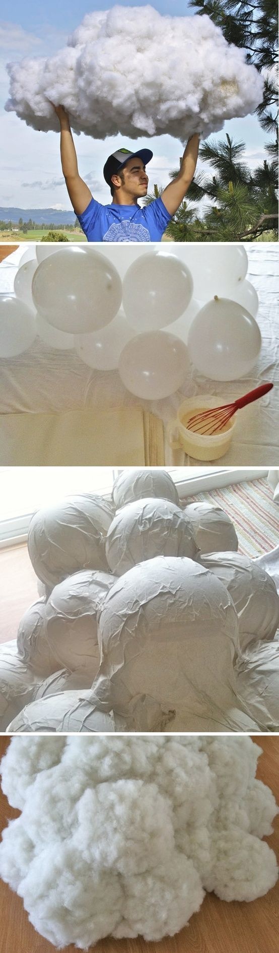 Create a cloud from DIY balloons tricks.