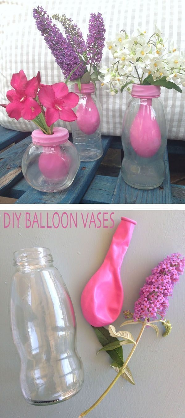 Recycled balloon vases.