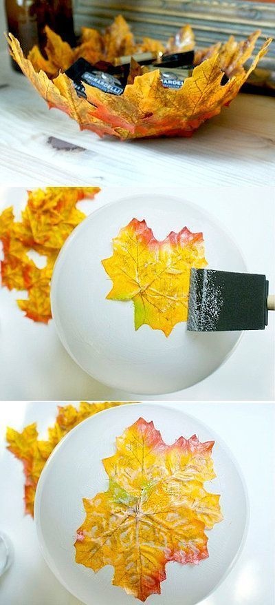 Paint on some autumn leaves.