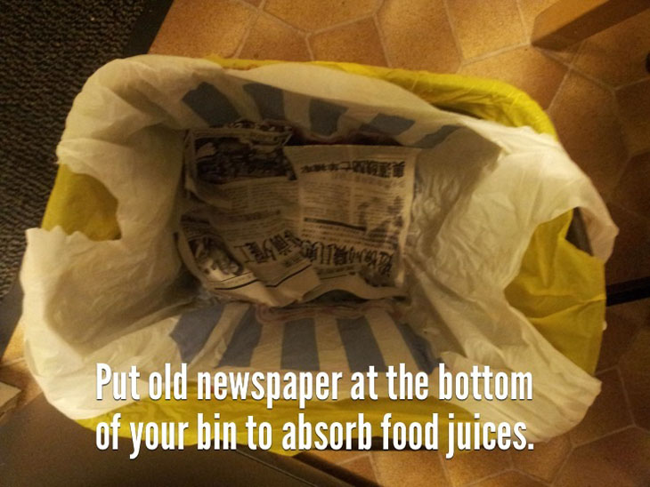 Avoid having a wet trash bag.