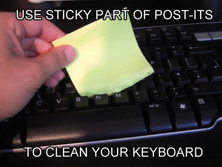 Easy way to clean your keyboard.