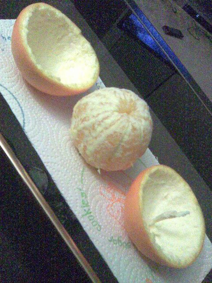 This perfectly peeled orange.