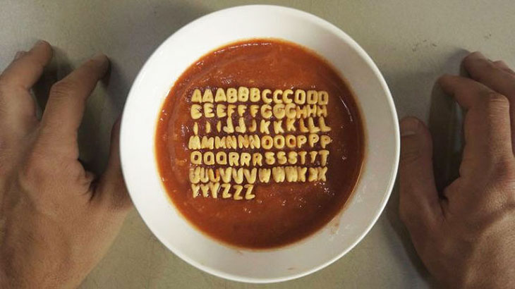 The perfect alphabet soup arrangement.