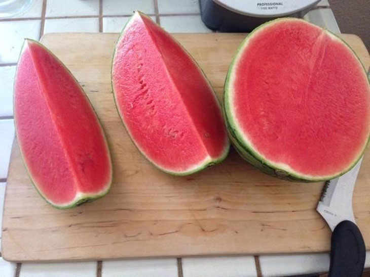 These clean-looking slices of watermelon.