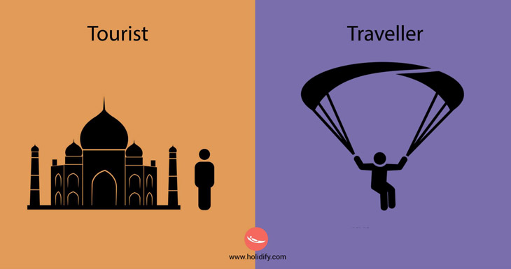 The difference between a traveller and a tourist.