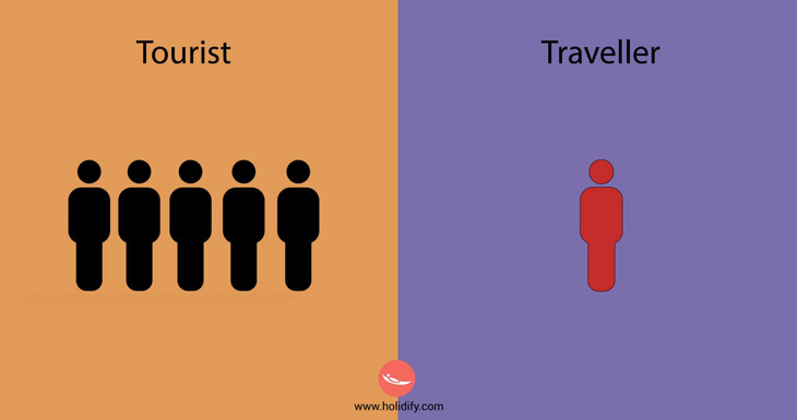 The difference between a traveller and a tourist.