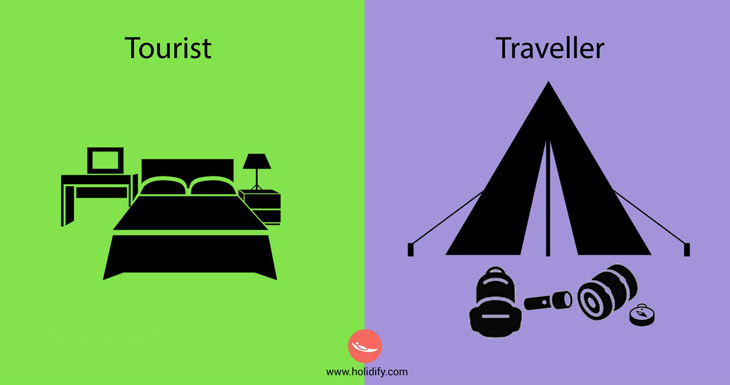 The difference between a traveller and a tourist.