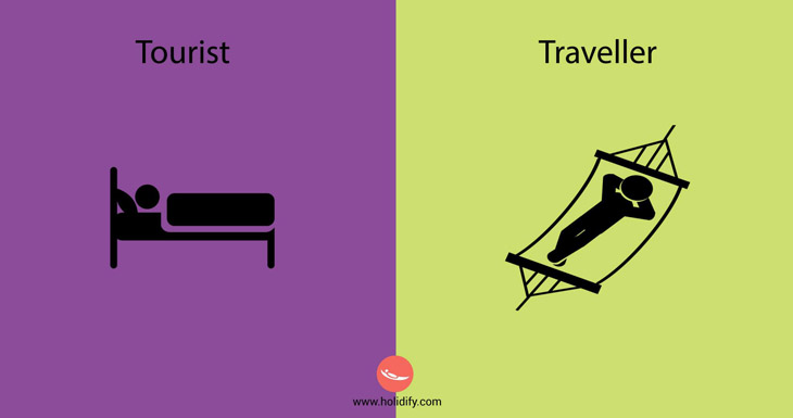 The difference between a traveller and a tourist.