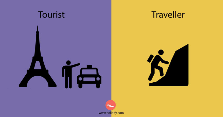 The difference between a traveller and a tourist.