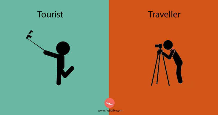 The difference between a traveller and a tourist.