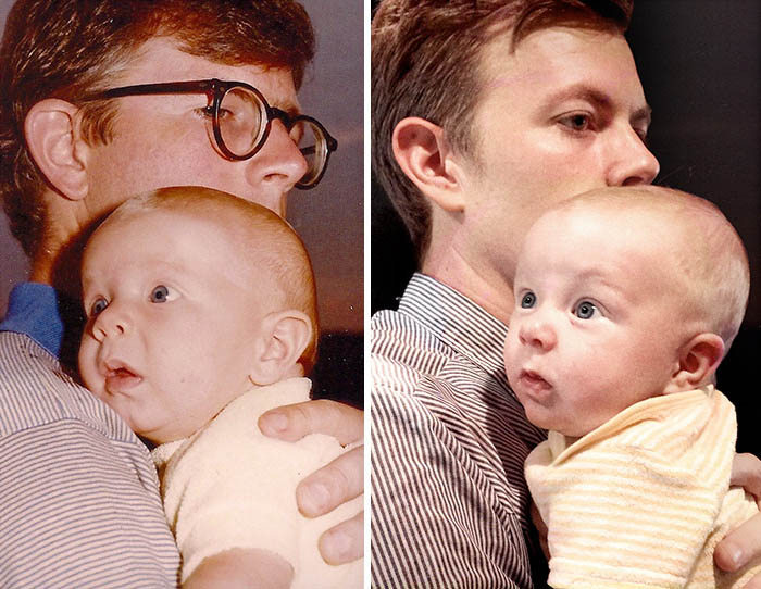 Recreated Old Photo Of My Dad Holding Me In 1983, Now Me Holding My Son 2014