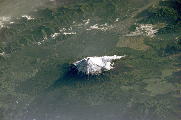 Mount Fuji seen from the International Space Station.
