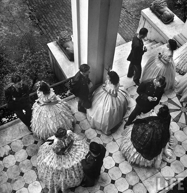 Coffee Served On Porch Of Ante-Bellum Mansion