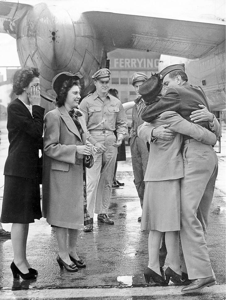 Soldier Is Welcomed Home At Long Beach Airport, 1945