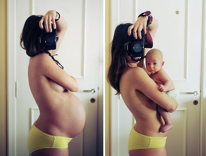 Before and after pregnancy photos